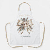 Elegant Christmas Bow Personalized  エプロン (正面)