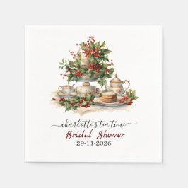 Elegant Christmas Bridal Shower Tea Time Party スタンダードカクテルナプキン