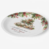 Elegant Christmas Bridal Shower Tea Time Party ペーパープレート (アングル)