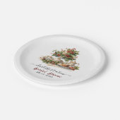 Elegant Christmas Bridal Shower Tea Time Party ペーパープレート (アングル)