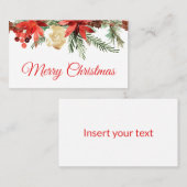 Elegant Christmas Business Card 名刺 (正面/裏面)