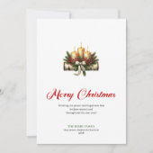 Elegant Christmas candles pine holly design card シーズンカード (正面)