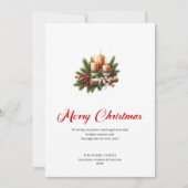 Elegant Christmas candles rustic wooden card シーズンカード (正面)