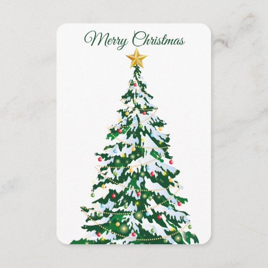 Elegant Christmas Card – Hand-Drawn Tree 招待状 (裏面)