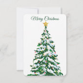 Elegant Christmas Card – Hand-Drawn Tree  招待状 (裏面)