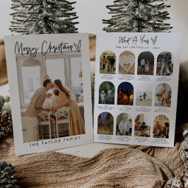 Elegant Christmas Card Holiday Year In Review 招待状