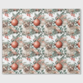 Elegant Christmas Cat ラッピングペーパー (フラット)