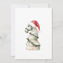 Elegant Christmas Chess Card – Watercolor Knight シーズンカード
