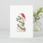 Elegant Christmas Chess Card – Watercolor Knight シーズンカード (スタンド正面)