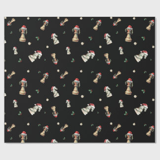 Elegant Christmas Chess Wrapping Paper Sheets ラッピングペーパー