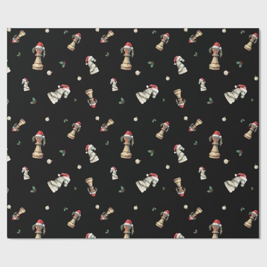 Elegant Christmas Chess Wrapping Paper Sheets ラッピングペーパー (フラット)