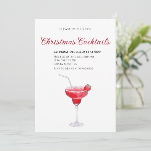 Elegant Christmas Cocktail Party Invitation 招待状 (スタンド正面)