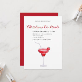 Elegant Christmas Cocktail Party Invitation 招待状