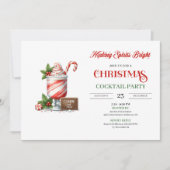 Elegant Christmas Cocktails Party printable invite 招待状 (正面)