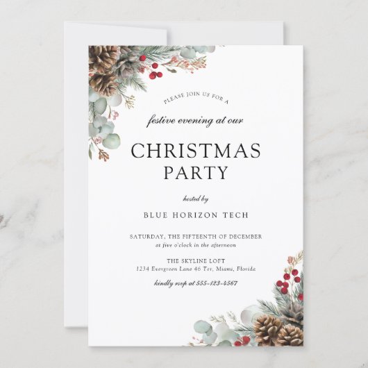 Elegant Christmas Corporate Party 招待状 (正面)