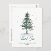Elegant Christmas Corporate Thank You ポストカード (正面/裏面)