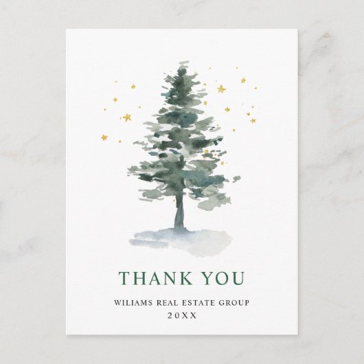 Elegant Christmas Corporate Thank You ポストカード (正面)