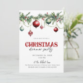 Elegant Christmas dinner Holiday party Invitation 招待状 (スタンド正面)