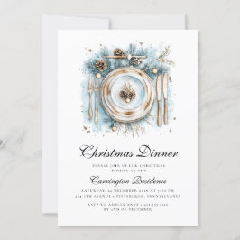 Elegant Christmas Dinner Invitation 招待状