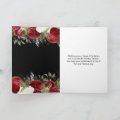 Elegant Christmas Dinner Party Red Flowers シーズンカード (内部)