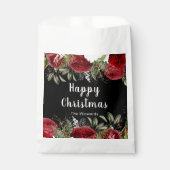 Elegant Christmas Dinner Party Red Flowers フェイバーバッグ (正面)