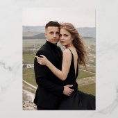 Elegant Christmas Floral Foil Save the Date 箔招待状 (裏面)