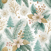 Elegant Christmas Floral Paper Plates Pastel Charm ペーパープレート