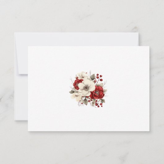 Elegant Christmas Floral Typography 出欠カード (裏面)