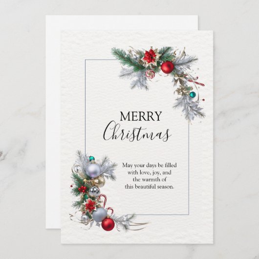 Elegant Christmas Frame シーズンカード (正面/裏面)