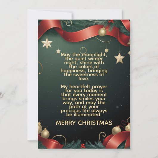 Elegant Christmas Frame Background with Gold Stars シーズンカード (正面)