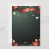 Elegant Christmas Frame Background with Gold Stars シーズンカード (裏面)