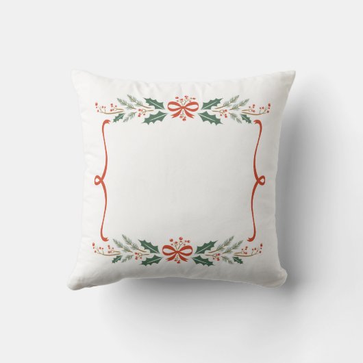 Elegant Christmas Frame - Custom Photo or Text クッション (裏面)