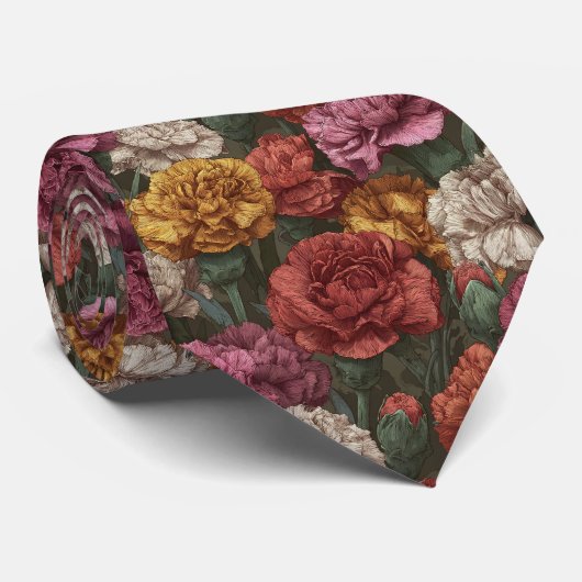 Elegant Christmas Gift For Dad Carnation Flower ネクタイ (ロール)