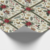 Elegant Christmas Gift Wrap with Snowflakes ラッピングペーパー (角)