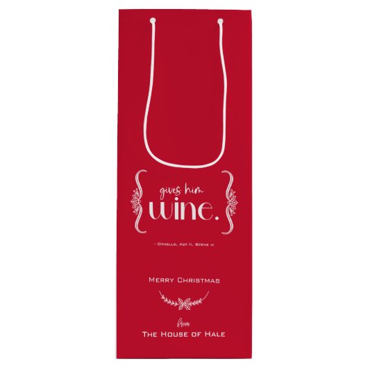 Elegant Christmas “Gives Him Wine” Shakespeare ワインギフトバッグ (正面)