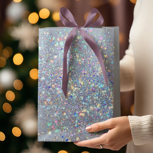 Elegant Christmas Glitter Gift Bag ミディアムペーパーバッグ