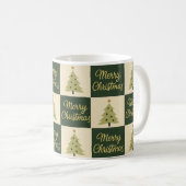 Elegant Christmas Gold & Green Design コーヒーマグカップ (正面右)