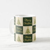 Elegant Christmas Gold & Green Design コーヒーマグカップ (正面左)