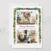 Elegant Christmas Greenery Garland & Bows 3 Photo シーズンカード (正面)