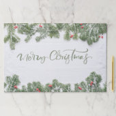 Elegant Christmas Greenery Paper Placemat ペーパーパッド (インサイチュ)