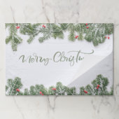 Elegant Christmas Greenery Paper Placemat ペーパーパッド (折り畳み)