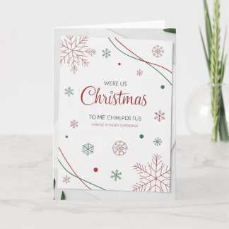Elegant Christmas Greeting Cards – Red & Green Hol カード