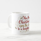 Elegant Christmas Greeting Lettering Mug コーヒーマグカップ (正面左)