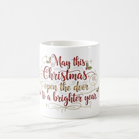 Elegant Christmas Greeting Lettering Mug コーヒーマグカップ (中央)