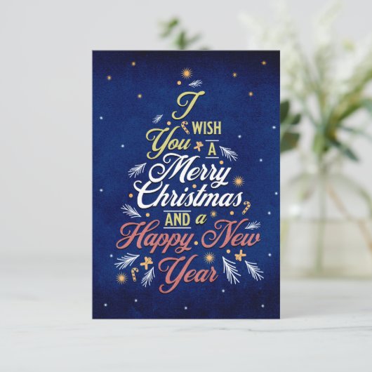 Elegant Christmas & Happy New Year Greeting Card (スタンド正面)