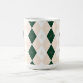 Elegant Christmas Harlequin Pattern with Snowflake コーヒーマグカップ (中央)