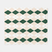Elegant Christmas Harlequin Pattern with Snowflake フリースブランケット (正面(横))