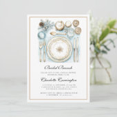 Elegant Christmas Holiday Bridal Brunch Invitation 招待状 (スタンド正面)