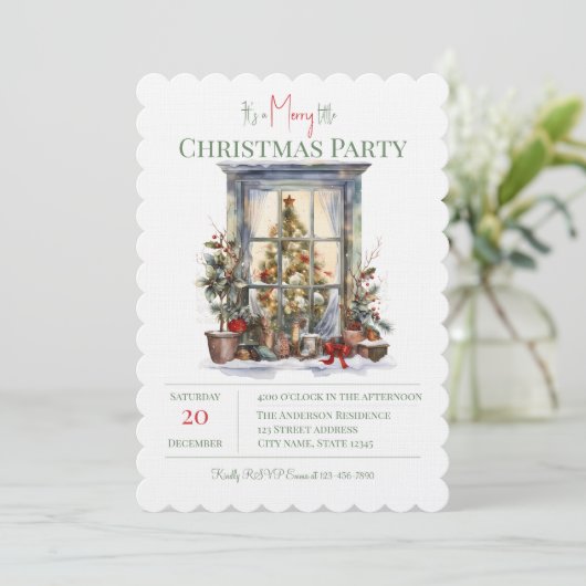 Elegant Christmas Holiday Invitation  招待状 (スタンド正面)