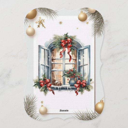 Elegant Christmas Holiday Invitation 招待状 (裏面)